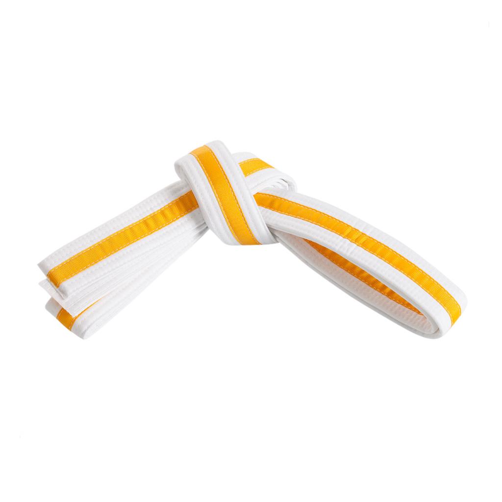 Double Wrap Striped White Belt