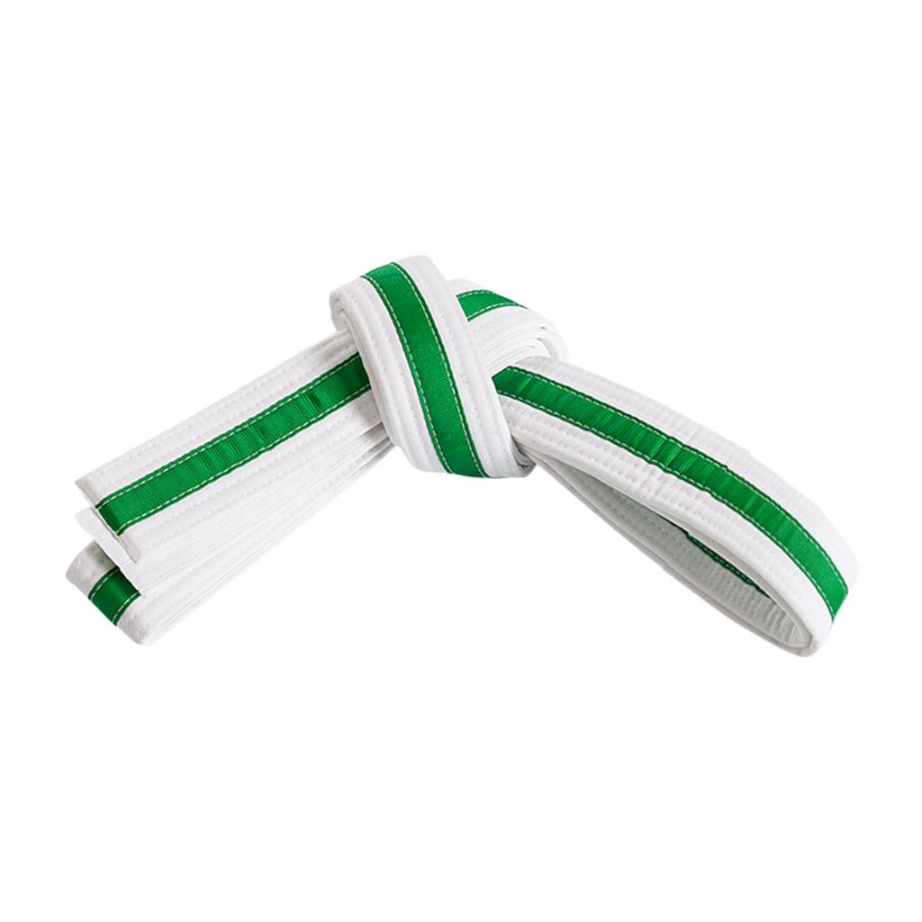 Double Wrap Striped White Belt