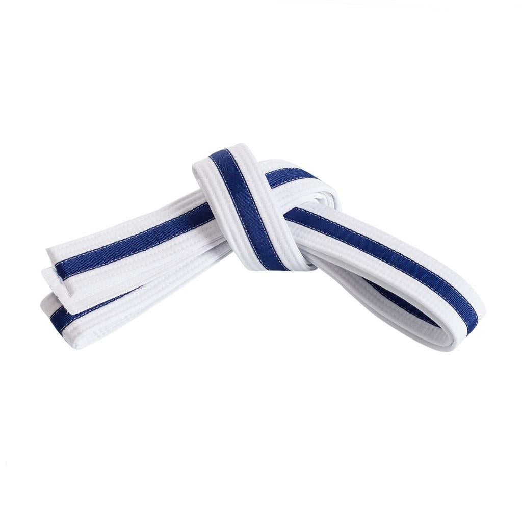 Double Wrap Striped White Belt