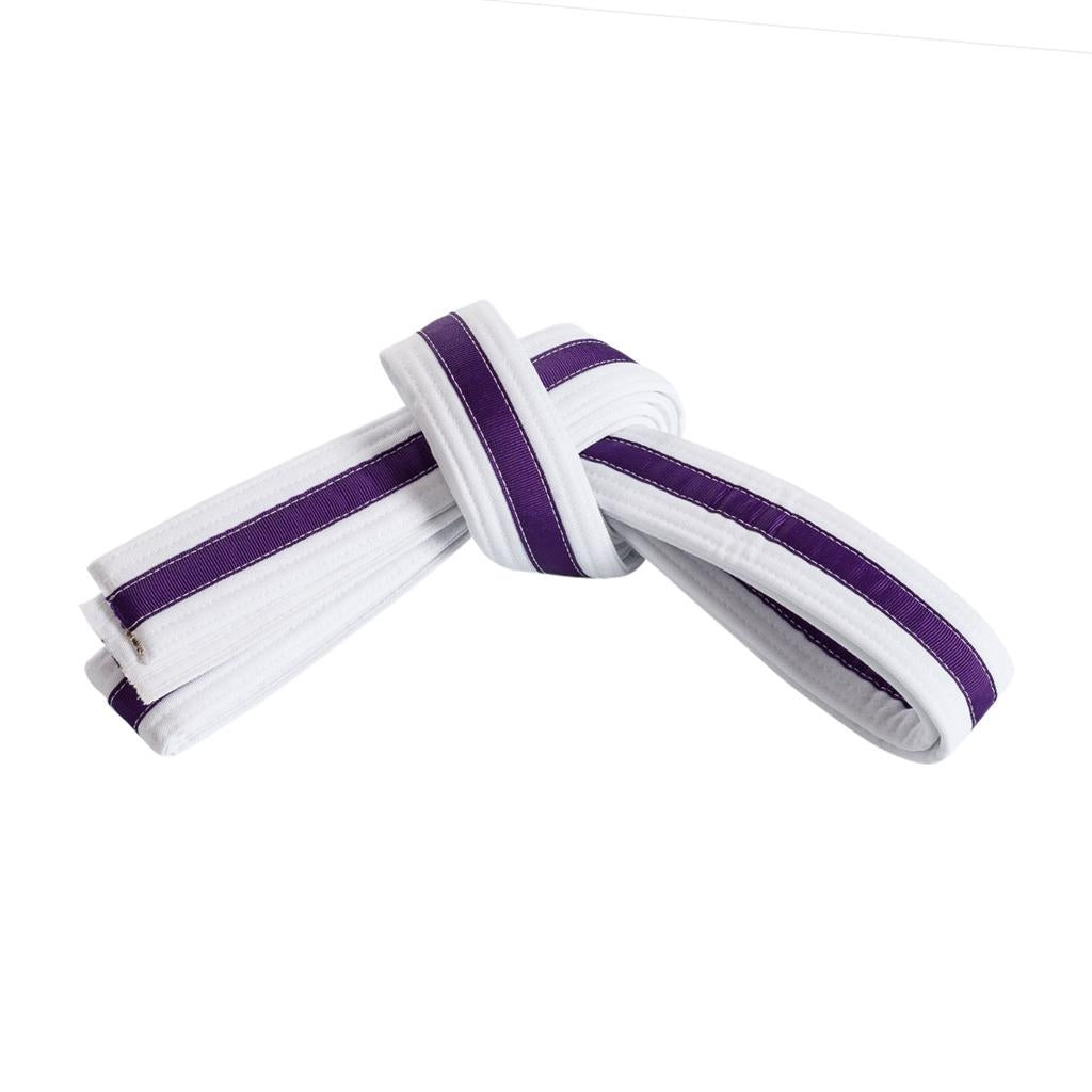 Double Wrap Striped White Belt