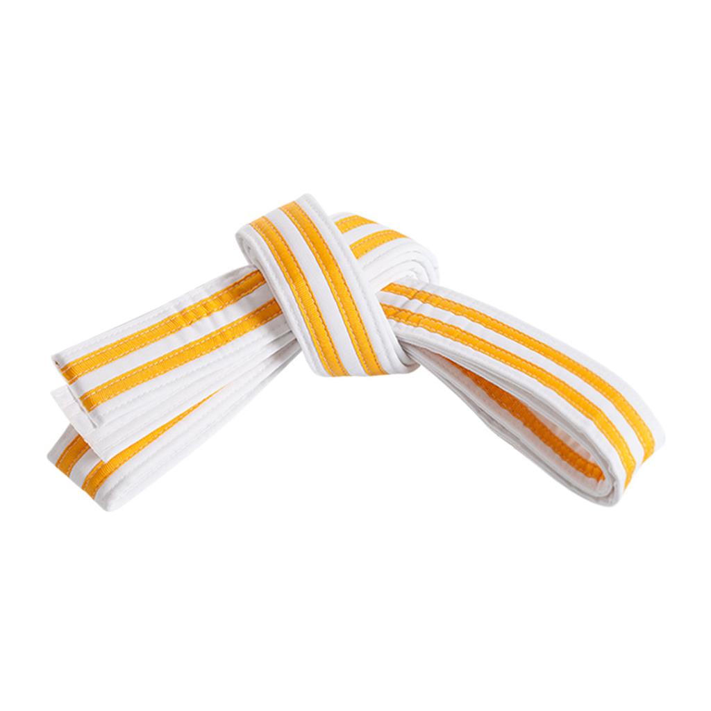 Double Wrap Double Striped White Belt