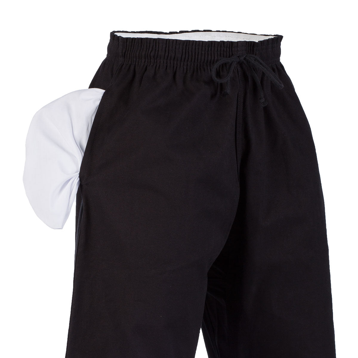 10 oz. Middleweight Brushed Cotton Elastic Waist Pants (Black)