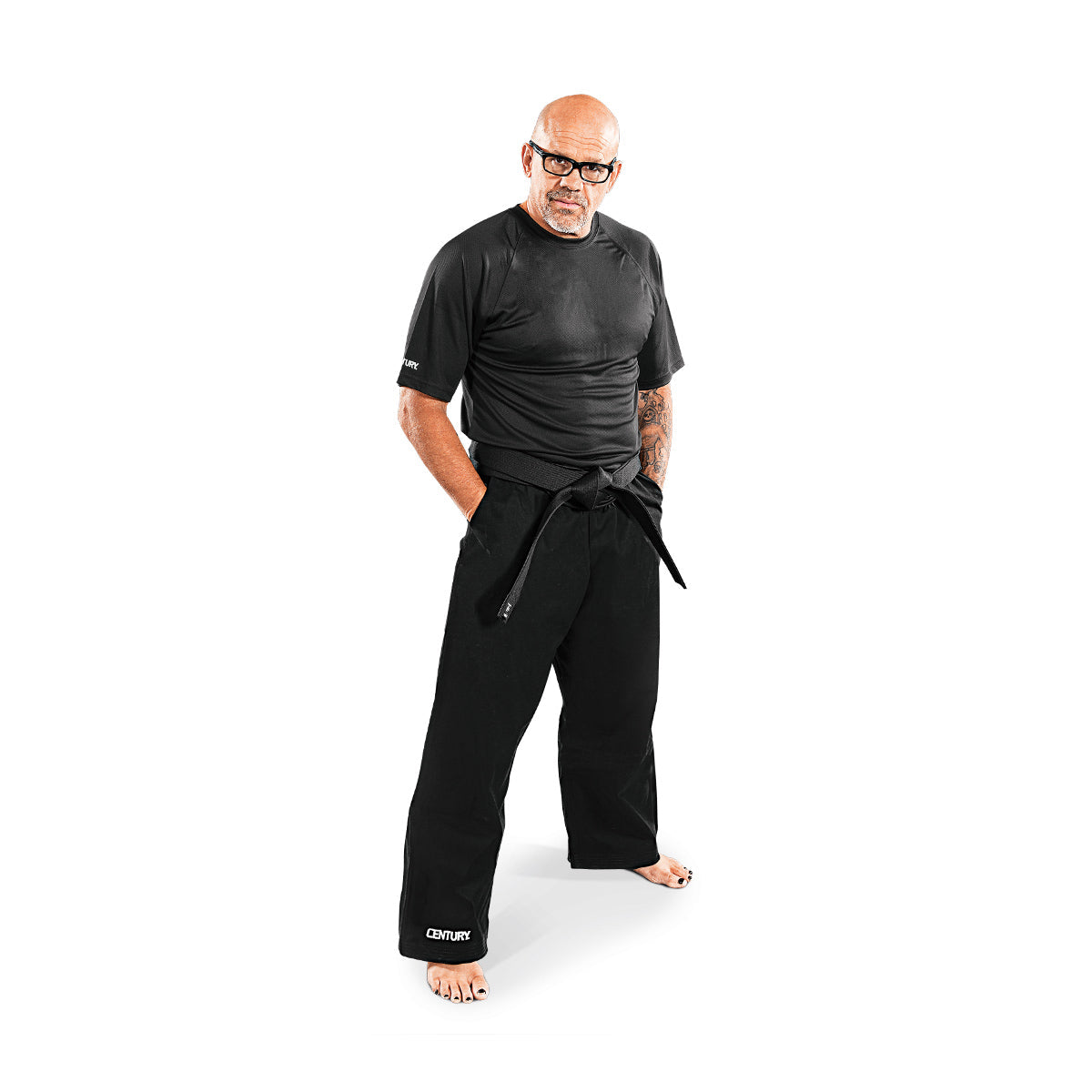 10 oz. Middleweight Brushed Cotton Elastic Waist Pants (Black)