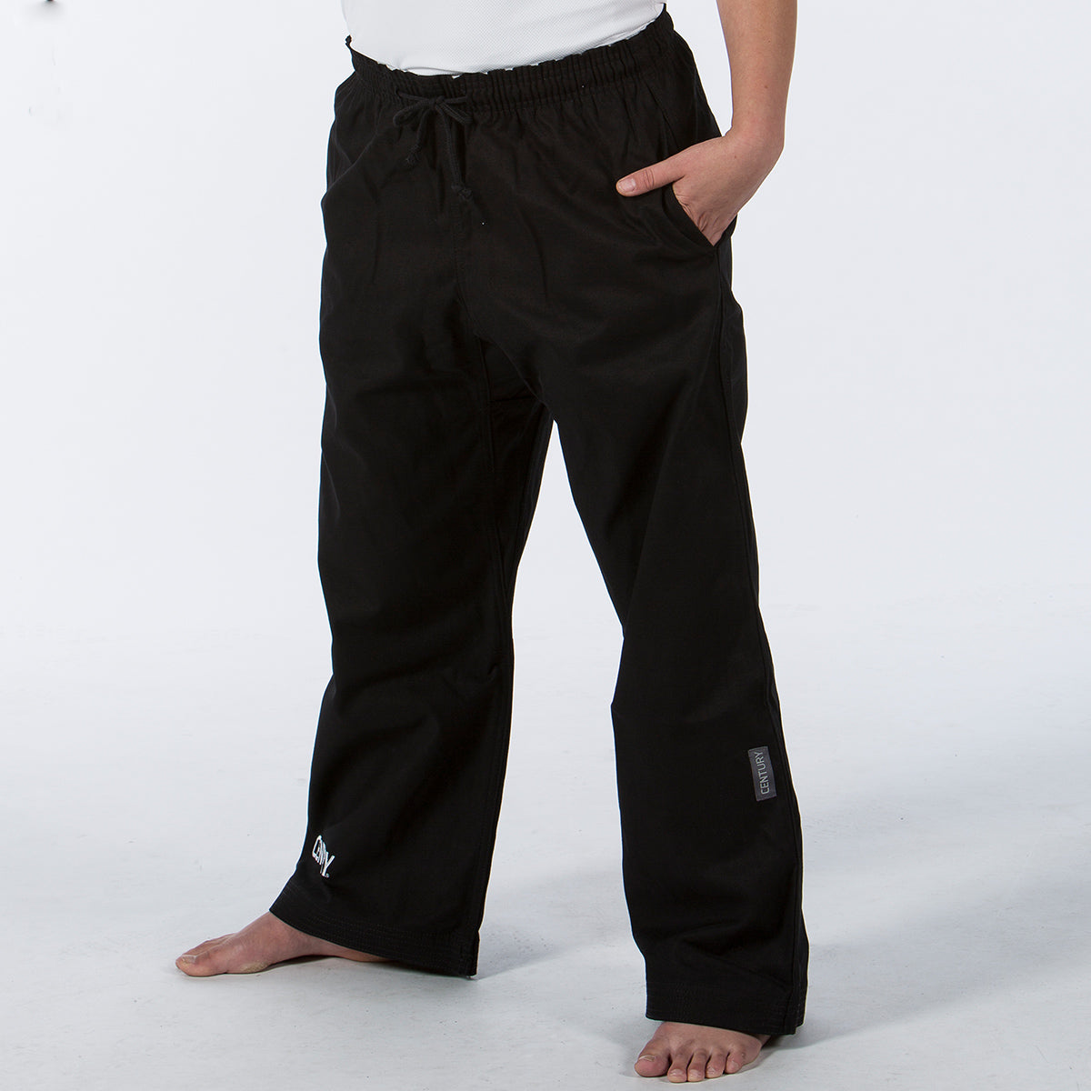 10 oz. Middleweight Brushed Cotton Elastic Waist Pants (Black)