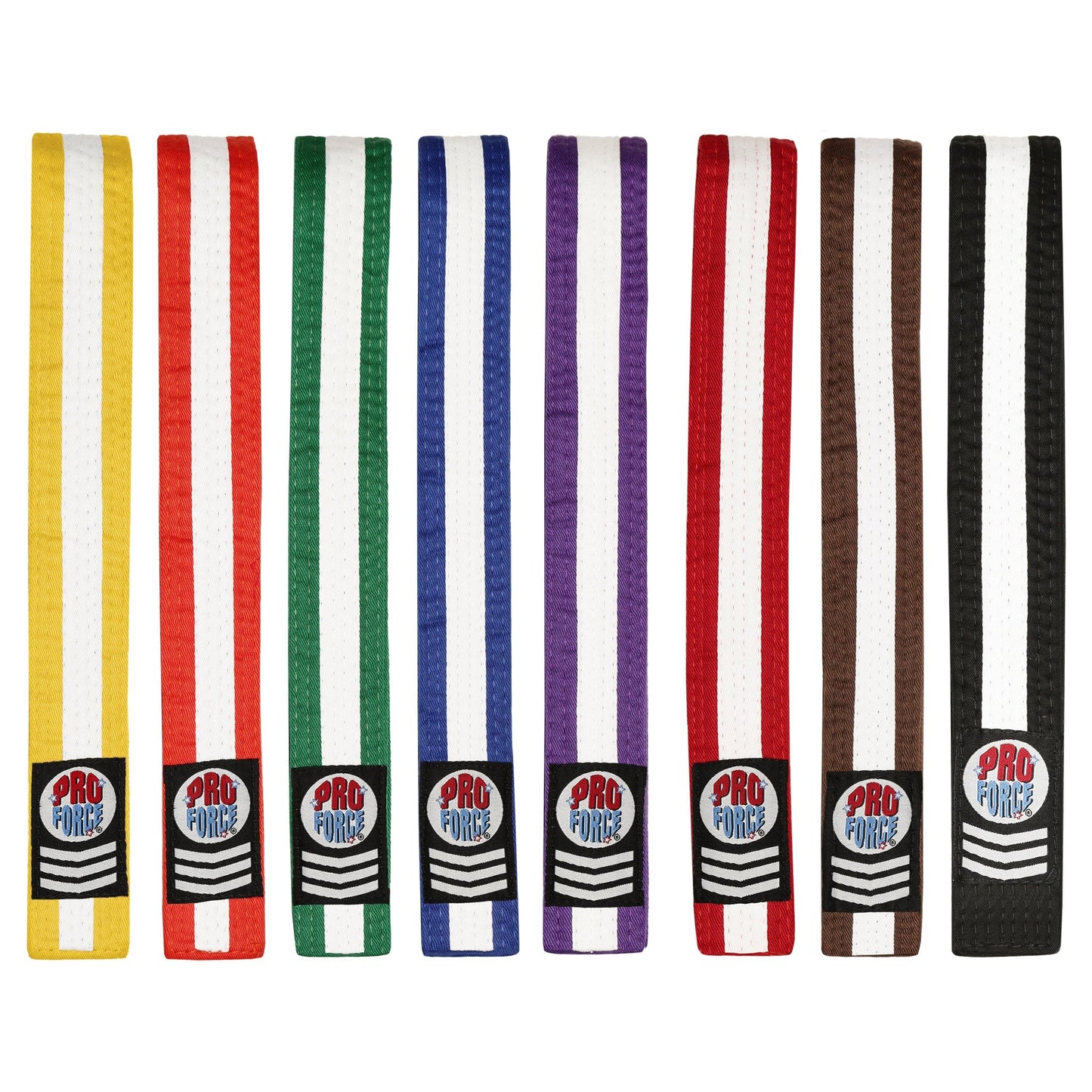 ProForce® 1.75" III Double Wrap White Stripe Karate Belt