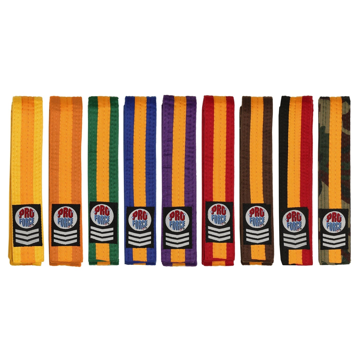 ProForce® 1.75" Single Wrap Gold Striped Karate Belt