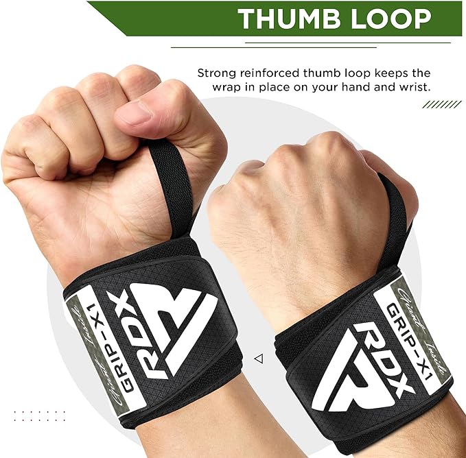 RDX W3 IPL USPA Approved Powerlifting Wrist Support Wraps with Thumb Loops OEKO-TEX Standard 100 certified