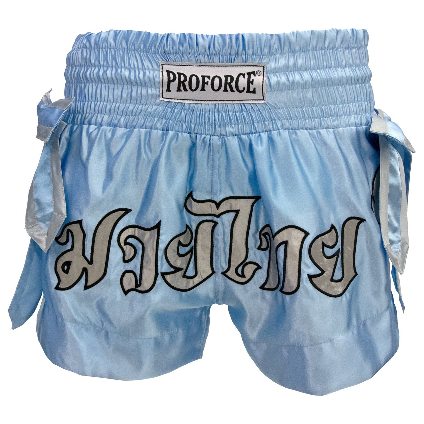ProForce Sport® Angel Wing Muay Thai Shorts - w/ Light Blue Bows