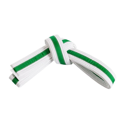 Double Wrap Striped White Belt