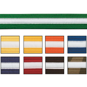 Double Wrap White Striped Belt