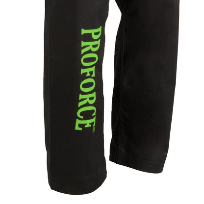 ProForce Sport® 8 oz. Combat Pants - Black w/ Neon Green