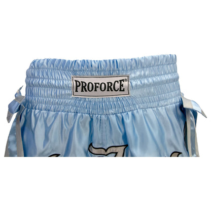 ProForce Sport® Angel Wing Muay Thai Shorts - w/ Light Blue Bows