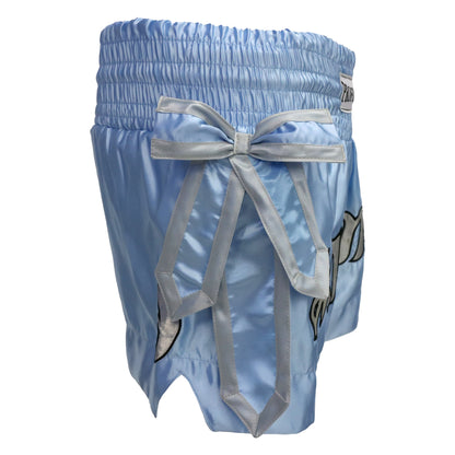 ProForce Sport® Angel Wing Muay Thai Shorts - w/ Light Blue Bows