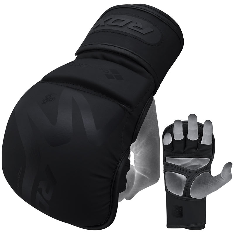 RDX T15 NOIR HYBRID MMA GRAPPLING GLOVES WITH BEST KNUCKLE PROTECTION